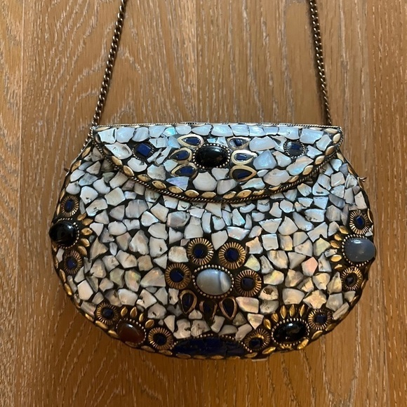 unbranded Handbags - Hand made mother of pearl purse crossbody chain made in India one of a kind
